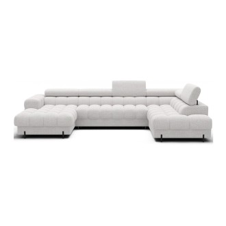 Canapé panoramique convertible Blanc angle droit FERARIA 358x93x202cm 
