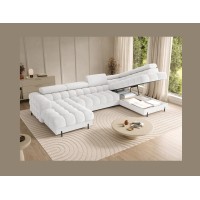 Canapé panoramique convertible Blanc angle droit FERARIA 358x93x202cm 