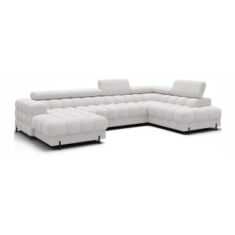 Canapé panoramique convertible Blanc angle droit FERARIA 358x93x202cm 