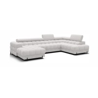Canapé panoramique convertible Blanc angle droit FERARIA 358x93x202cm 
