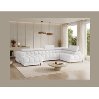 Canapé panoramique convertible Blanc angle droit FERARIA 358x93x202cm 