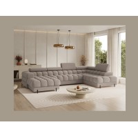 Canapé panoramique convertible Beige angle droit FERARIA 358x93x202cm 