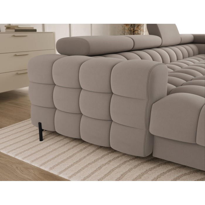 Canapé panoramique convertible Beige angle droit FERARIA 358x93x202cm 