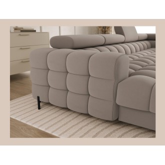 Canapé panoramique convertible Beige angle droit FERARIA 358x93x202cm 