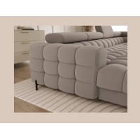 Canapé panoramique convertible Beige angle droit FERARIA 358x93x202cm 