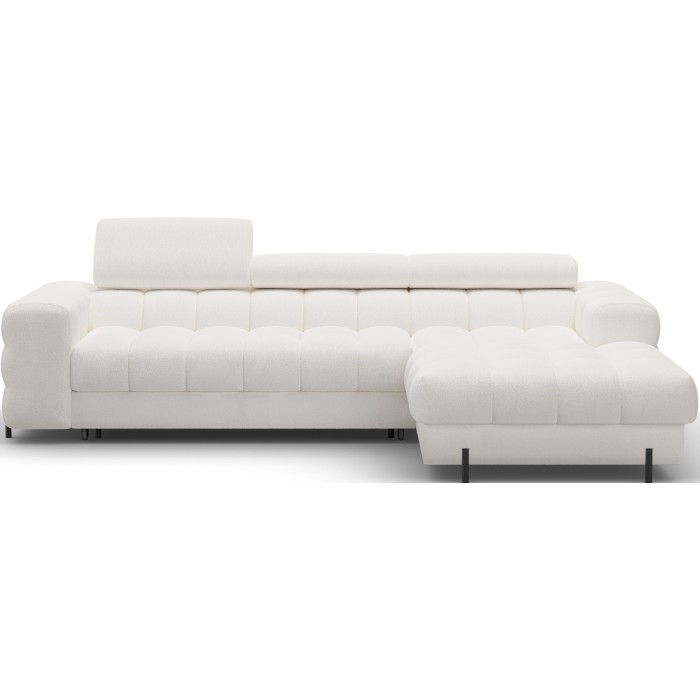 Canapé d'angle droit convertible Blanc style épuré 285x99x181cm FILTRO 