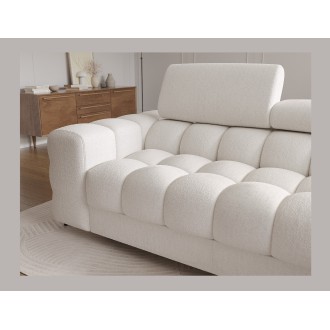 Canapé d'angle droit convertible Blanc style épuré 285x99x181cm FILTRO 