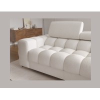 Canapé d'angle droit convertible Blanc style épuré 285x99x181cm FILTRO 