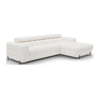Canapé d'angle droit convertible Blanc style épuré 285x99x181cm FILTRO 