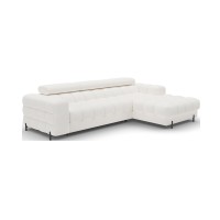 Canapé d'angle droit convertible Blanc style épuré 285x99x181cm FILTRO 