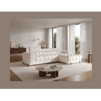 Canapé d'angle droit convertible Blanc style épuré 285x99x181cm FILTRO 