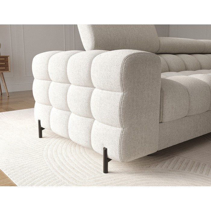 Canapé d'angle droit convertible Blanc style épuré 285x99x181cm FILTRO 