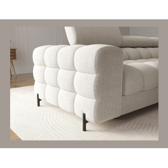 Canapé d'angle droit convertible Blanc style épuré 285x99x181cm FILTRO 