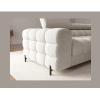 Canapé d'angle droit convertible Blanc style épuré 285x99x181cm FILTRO 