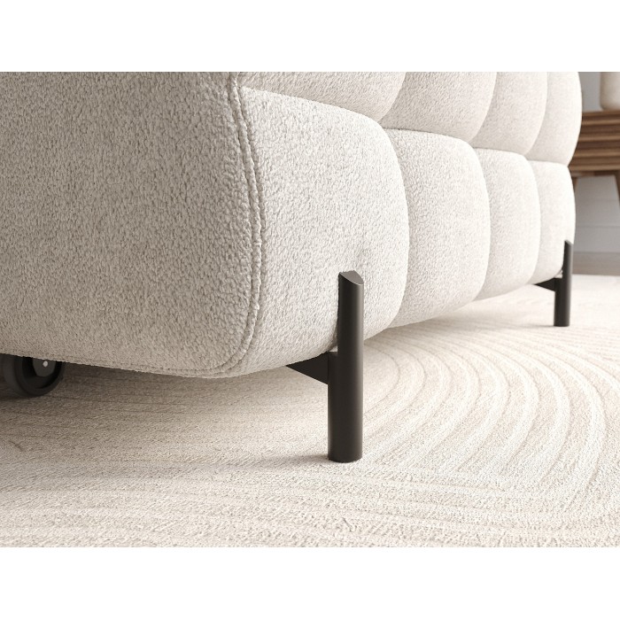 Canapé d'angle droit convertible Blanc style épuré 285x99x181cm FILTRO 
