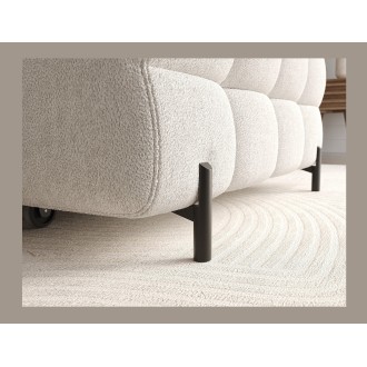 Canapé d'angle droit convertible Blanc style épuré 285x99x181cm FILTRO 