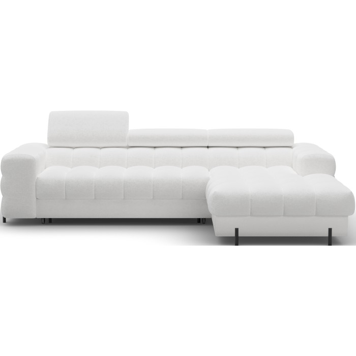 Canapé d'angle droit convertible Blanc allure contemporaine 285x99x181cm FILTRO 
