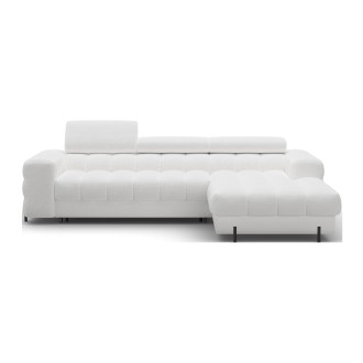 Canapé d'angle droit convertible Blanc allure contemporaine 285x99x181cm FILTRO 