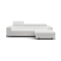 Canapé d'angle droit convertible Blanc allure contemporaine 285x99x181cm FILTRO 