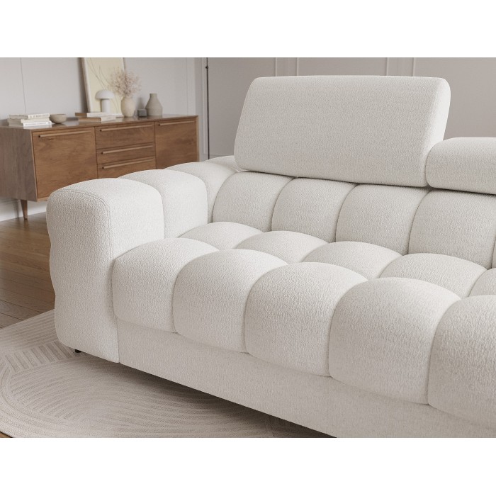 Canapé d'angle droit convertible Blanc allure contemporaine 285x99x181cm FILTRO 