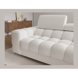 Canapé d'angle droit convertible Blanc allure contemporaine 285x99x181cm FILTRO 