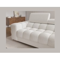 Canapé d'angle droit convertible Blanc allure contemporaine 285x99x181cm FILTRO 