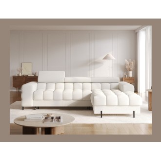 Canapé d'angle droit convertible Blanc allure contemporaine 285x99x181cm FILTRO 