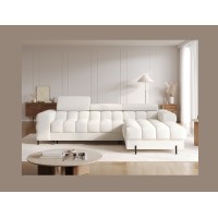 Canapé d'angle droit convertible Blanc allure contemporaine 285x99x181cm FILTRO 