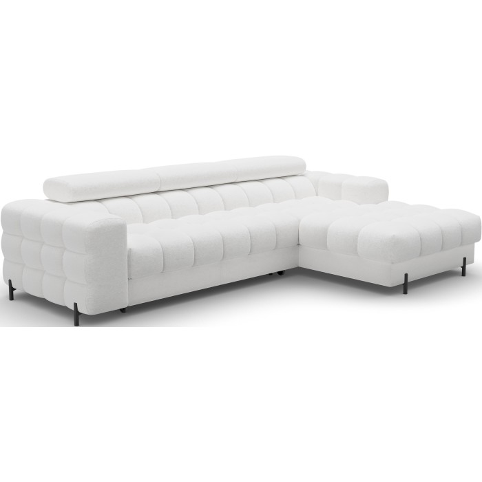 Canapé d'angle droit convertible Blanc allure contemporaine 285x99x181cm FILTRO 
