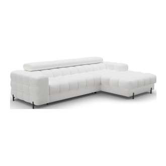 Canapé d'angle droit convertible Blanc allure contemporaine 285x99x181cm FILTRO 
