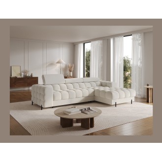 Canapé d'angle droit convertible Blanc allure contemporaine 285x99x181cm FILTRO 