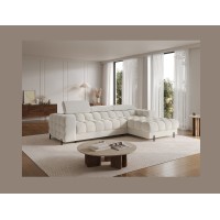 Canapé d'angle droit convertible Blanc allure contemporaine 285x99x181cm FILTRO 