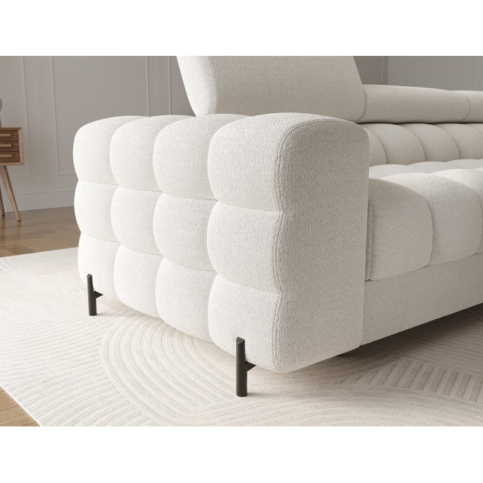 Canapé d'angle droit convertible Blanc allure contemporaine 285x99x181cm FILTRO 