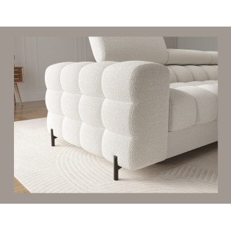 Canapé d'angle droit convertible Blanc allure contemporaine 285x99x181cm FILTRO 