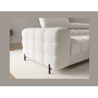 Canapé d'angle droit convertible Blanc allure contemporaine 285x99x181cm FILTRO 