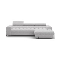 Canapé d'angle droit convertible Gris chiné ligne moderne 285x99x181cm FILTRO 