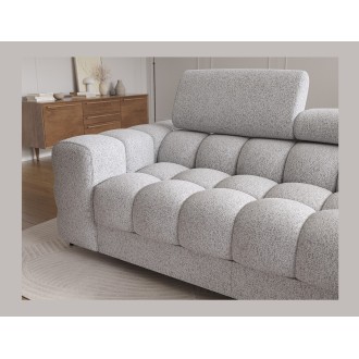 Canapé d'angle droit convertible Gris chiné ligne moderne 285x99x181cm FILTRO 