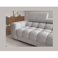 Canapé d'angle droit convertible Gris chiné ligne moderne 285x99x181cm FILTRO 