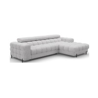 Canapé d'angle droit convertible Gris chiné ligne moderne 285x99x181cm FILTRO 