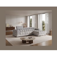 Canapé d'angle droit convertible Gris chiné ligne moderne 285x99x181cm FILTRO 