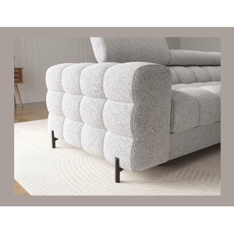 Canapé d'angle droit convertible Gris chiné ligne moderne 285x99x181cm FILTRO 
