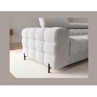 Canapé d'angle droit convertible Gris chiné ligne moderne 285x99x181cm FILTRO 