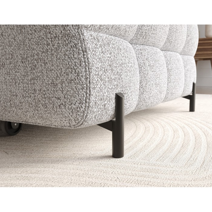 Canapé d'angle droit convertible Gris chiné ligne moderne 285x99x181cm FILTRO 