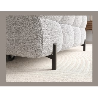 Canapé d'angle droit convertible Gris chiné ligne moderne 285x99x181cm FILTRO 