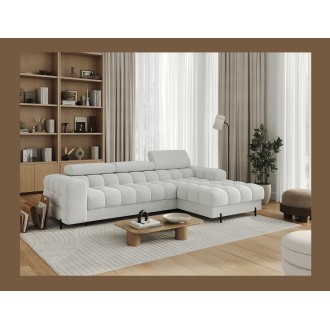 Canapé d'angle droit convertible Gris foncé allure contemporaine 285x99x181cm FILTRO 
