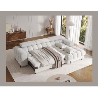 Canapé d'angle droit convertible Gris foncé allure contemporaine 285x99x181cm FILTRO 