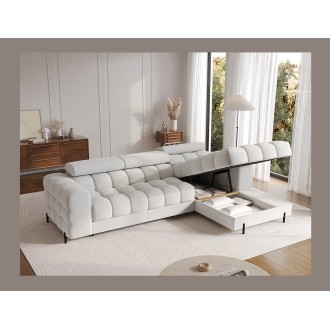 Canapé d'angle droit convertible Gris foncé allure contemporaine 285x99x181cm FILTRO 