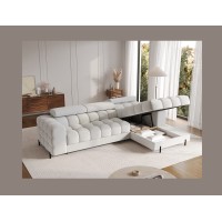 Canapé d'angle droit convertible Gris foncé allure contemporaine 285x99x181cm FILTRO 
