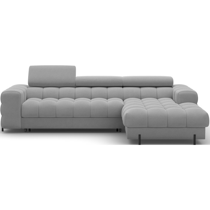 Canapé d'angle droit convertible Gris confort premium 285x99x181cm FILTRO 