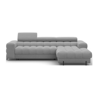 Canapé d'angle droit convertible Gris confort premium 285x99x181cm FILTRO 